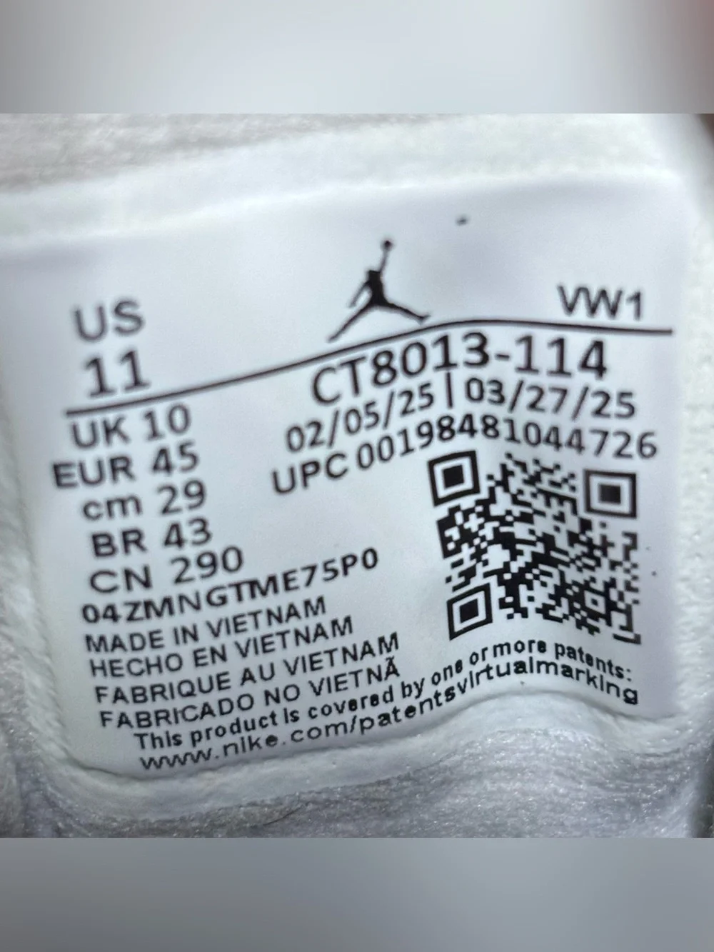 Jordan 12 Retro French Blue 2025 Size 11